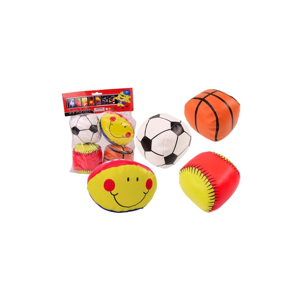 Soft Sports Balls Basketball Rugby Football Baseball Set of 4.