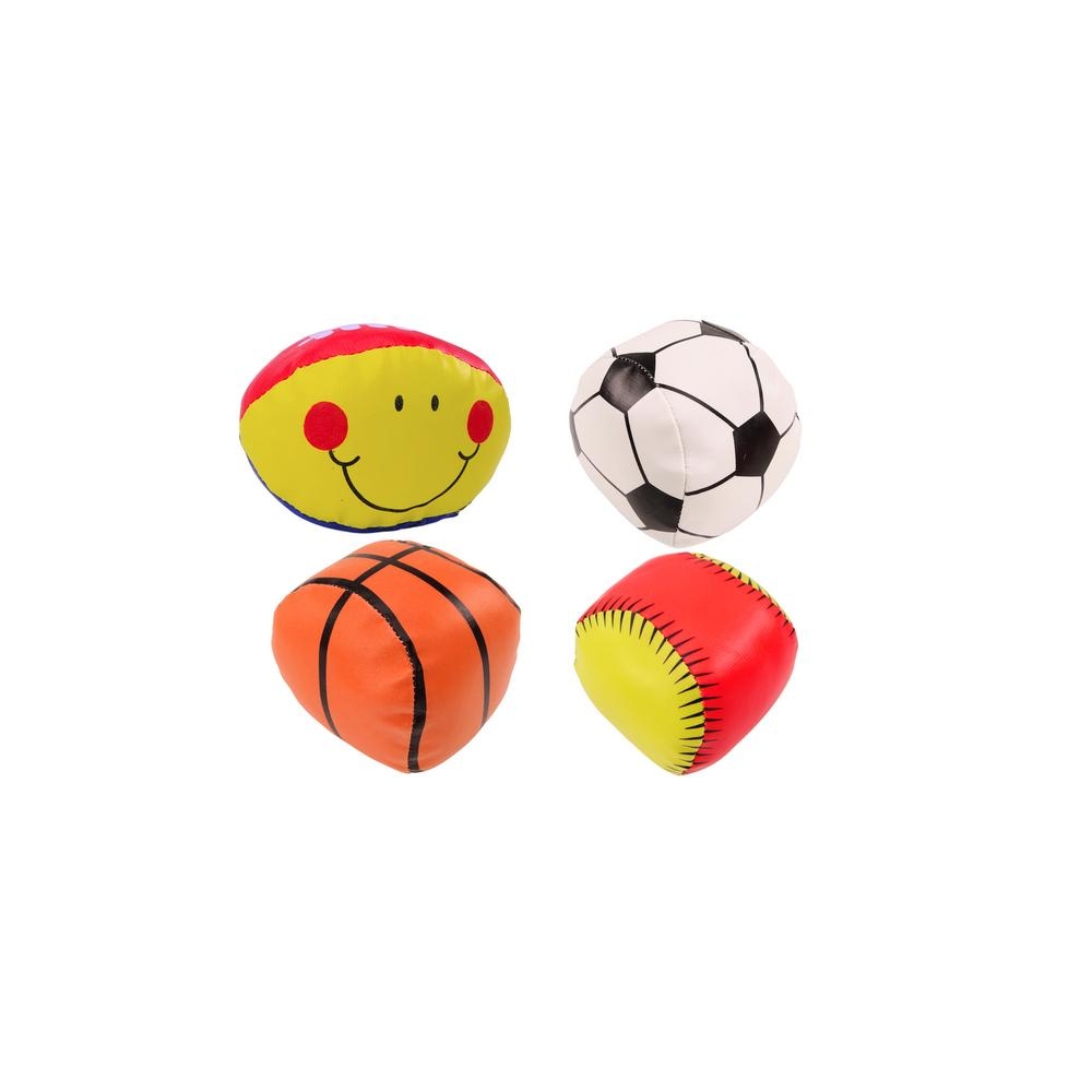 Soft Sports Balls Basketball Rugby Football Baseball Set of 4.