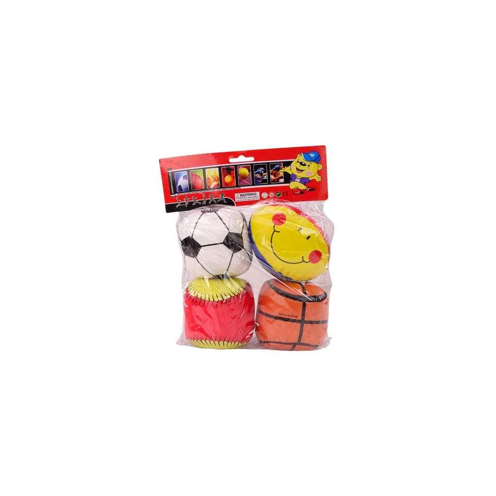 Soft Sports Balls Basketball Rugby Football Baseball Set of 4.
