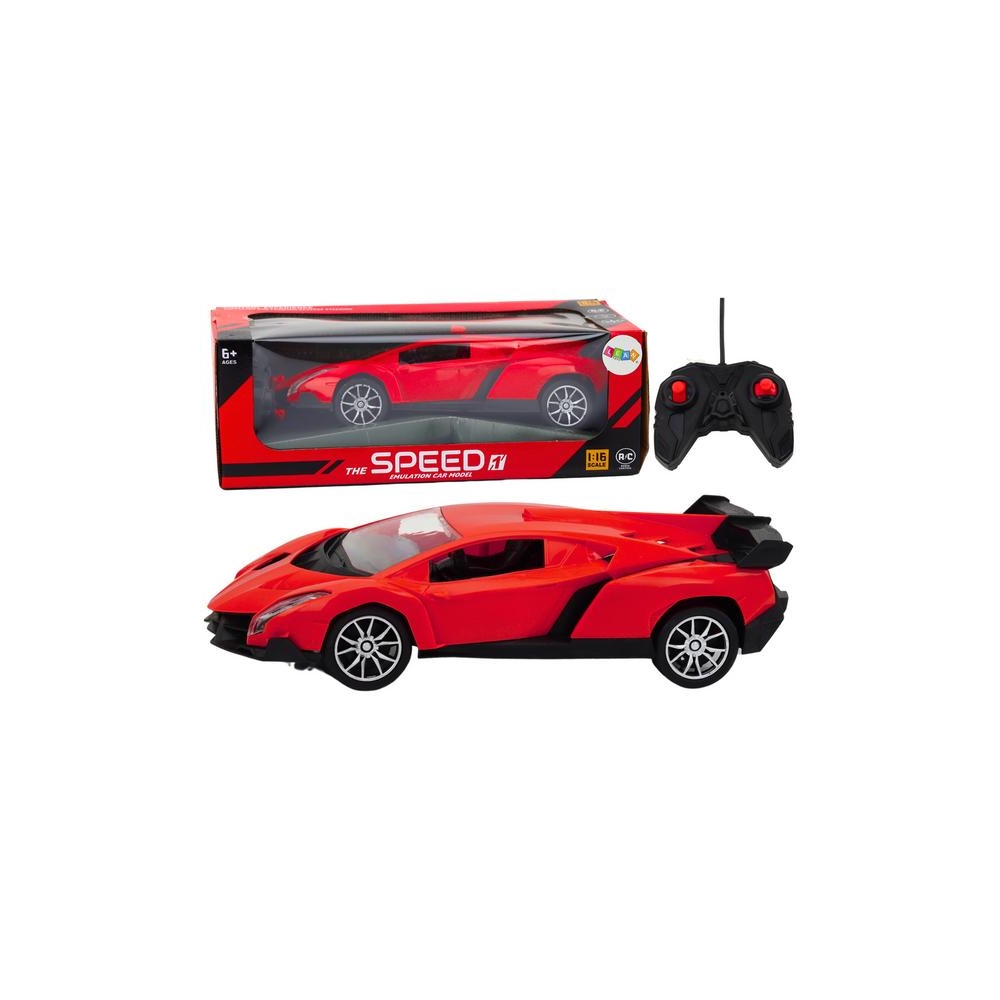 Nuotoliniu būdu valdomas sportinis automobilis raudonas 1:16 RC