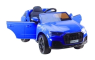 Elektromobilis Audi Q7, lakuotas mėlynas-Elektromobiliai vaikams, Visureigiai-e-vaikas