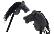 Plush Horse Head On A Stick Hobby Horse Long-haired Horse Black sounds