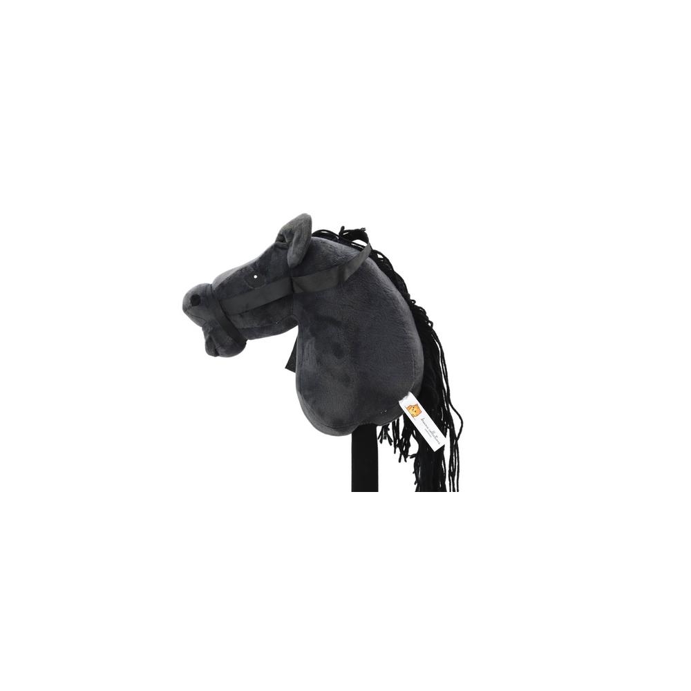 Plush Horse Head On A Stick Hobby Horse Long-haired Horse Black sounds