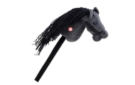 Plush Horse Head On A Stick Hobby Horse Long-haired Horse Black sounds