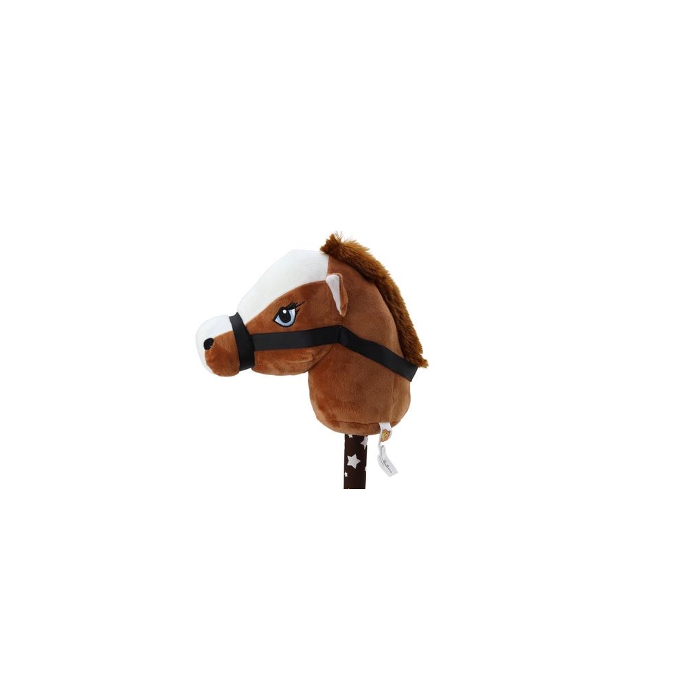 Pluszowa Głowa Konia Na Kiju Hobby Horse Koń Krótkowłosy Ciemnobrązowy Dźwięki