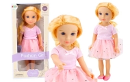 Doll in a dress with tulle, pink, blonde hair, 18'