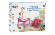 Mini projektorius Tetris stalas 2in1, Mėlynas vienaragis