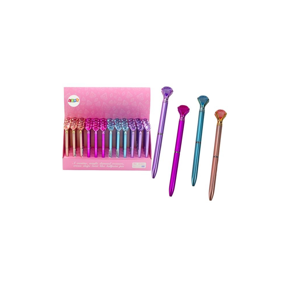 Diamond Ballpoint Pen in Matte Blue Refill 0.7mm Mix