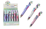 Multicolor Unicorn Automatic Pen 6 Colors Mix