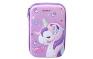 Large Unicorn Pencil Case, 3D, Purple, 23x15x5 cm