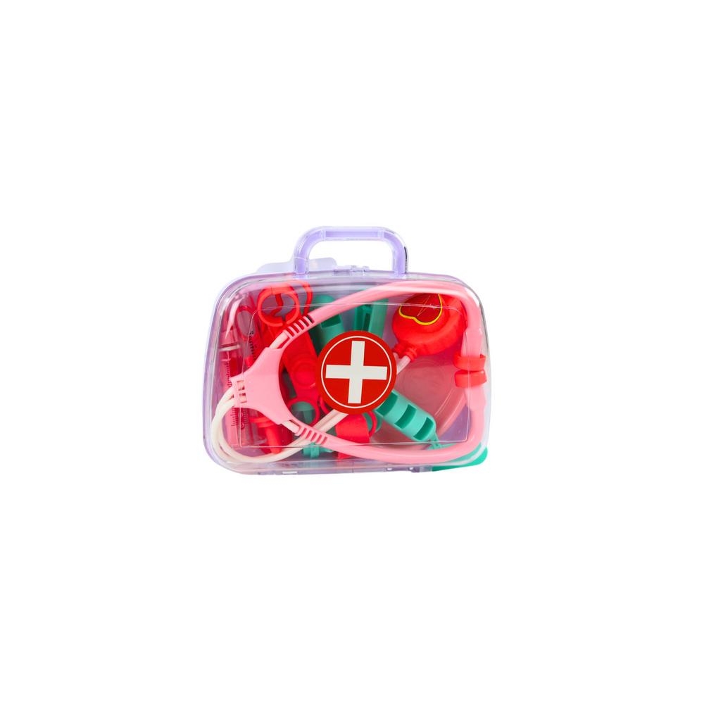 Pirmosios pagalbos rinkinys Medicinos priemonės rausvame dėkle-Žaislai, Profesijos, buities žaislai, Profesiniai žaislai-e-vaika