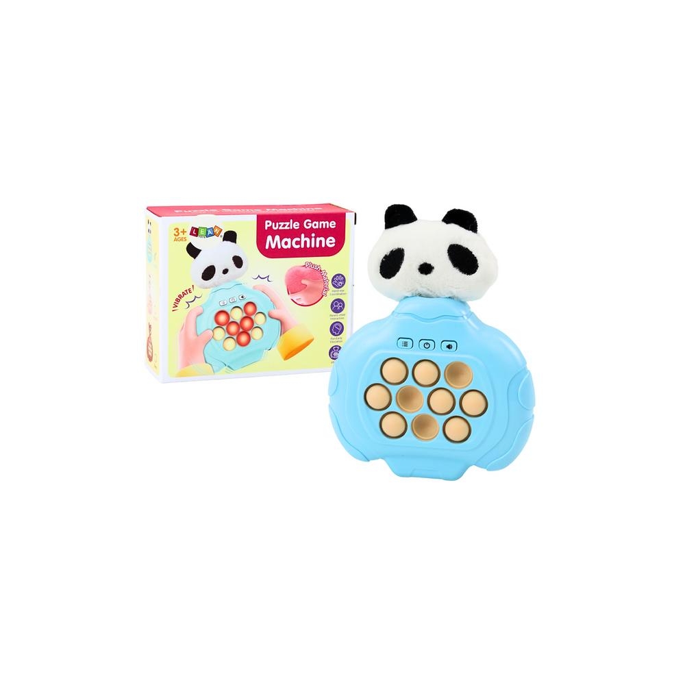 Pop-It Panda Game Plush Blue Arcade Console Pad Vibrations