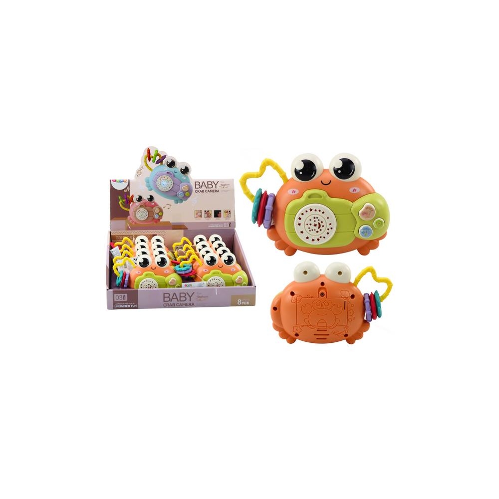 Krabas Fotoaparatas Rattle Projektoriaus baterijos garsai Oranžinė-Žaislai, Kūdikiams, Žaislai mažyliams (iki 4 m.