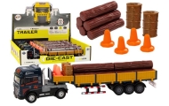 Wood Truck Blue Truck Trailer 1:24 Wood Logs Sounds Lights