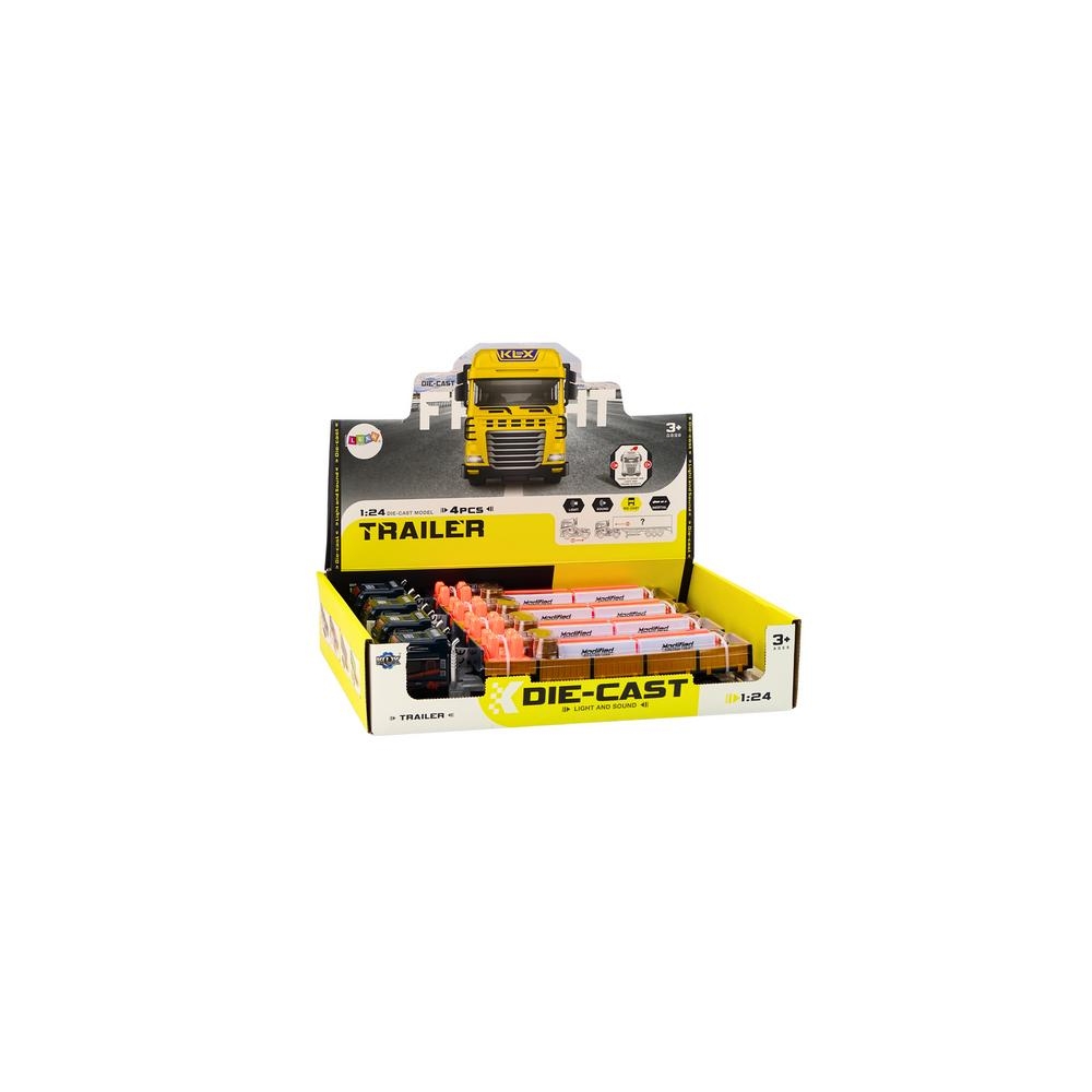 Sunkvežimis su priekaba mėlynas 1:24 TIR automobilių sunkvežimių priedai