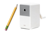 Cranked Sharpener with Container, Blade Adjustment White