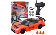 Nuotoliniu būdu valdomas R/C 1:24 oranžinis sportinis automobilis su keičiamais ratais