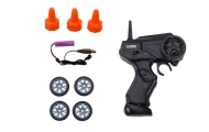 Nuotoliniu būdu valdomas R/C 1:24 oranžinis sportinis automobilis su keičiamais ratais