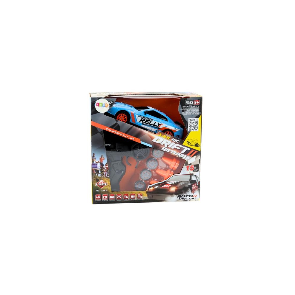 Nuotoliniu būdu valdomas R/C sportinis automobilis 1:24 Mėlyni keičiami ratai