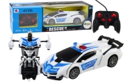 R/C policijos automobilis 2in1 robotas Garsai Šviesos-Žaislai, Auto ir transporto žaislai, Valdomos radijo bangomis, Robotai-e-v
