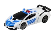Samochód R/C Policyjny 2w1 Auto Robot Dźwięki Światła