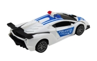 Samochód R/C Policyjny 2w1 Auto Robot Dźwięki Światła
