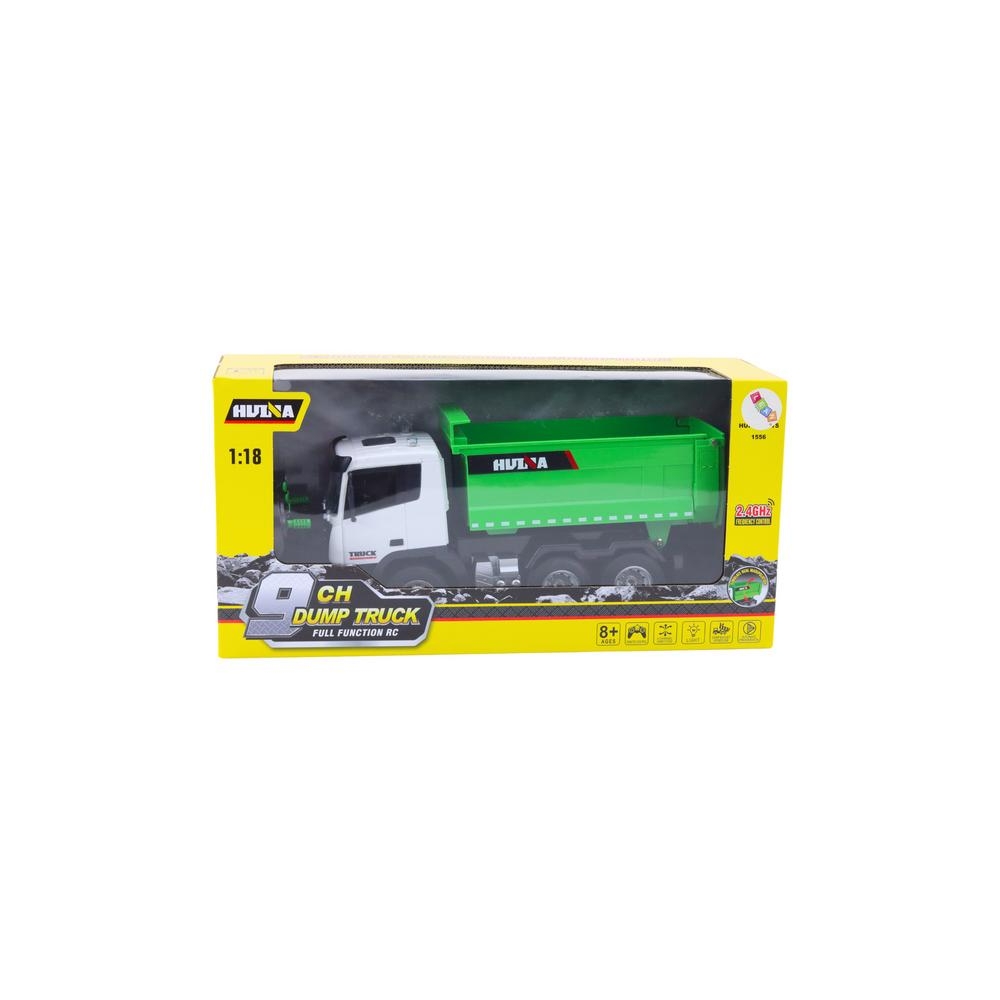 RC nuotoliniu būdu valdomas savivartis sunkvežimis 1:18 žalias-Žaislai, Auto ir transporto žaislai, Valdomos radijo bangomis-e-v