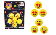 Emoji Yellow Rubber Balls Set 6 Pcs