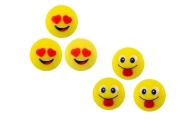 Emoji Yellow Rubber Balls Set 6 Pcs