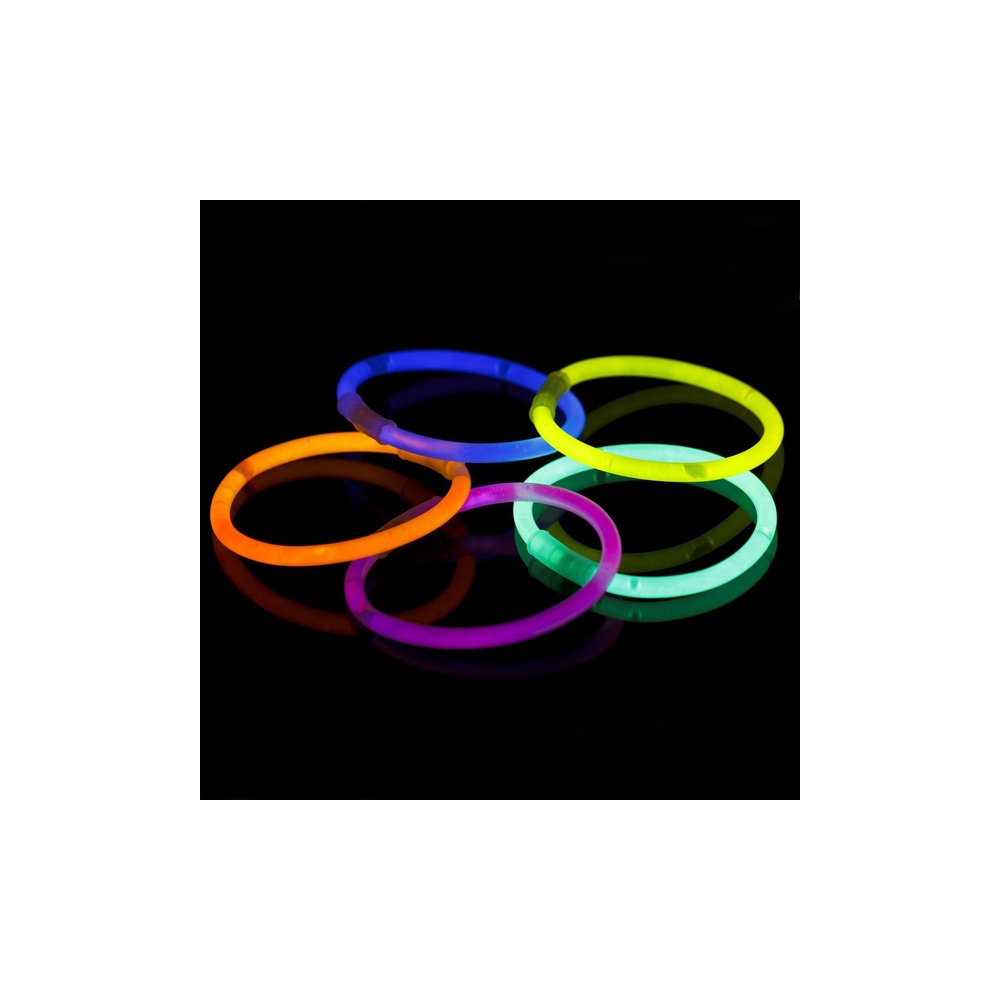 Fluorescencinės juostelės 100 vienetų daug spalvų šviečiančių tamsoje
