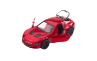 Metalinis sportinis automobilis su važiavimo žibintais garsai Mišinys
