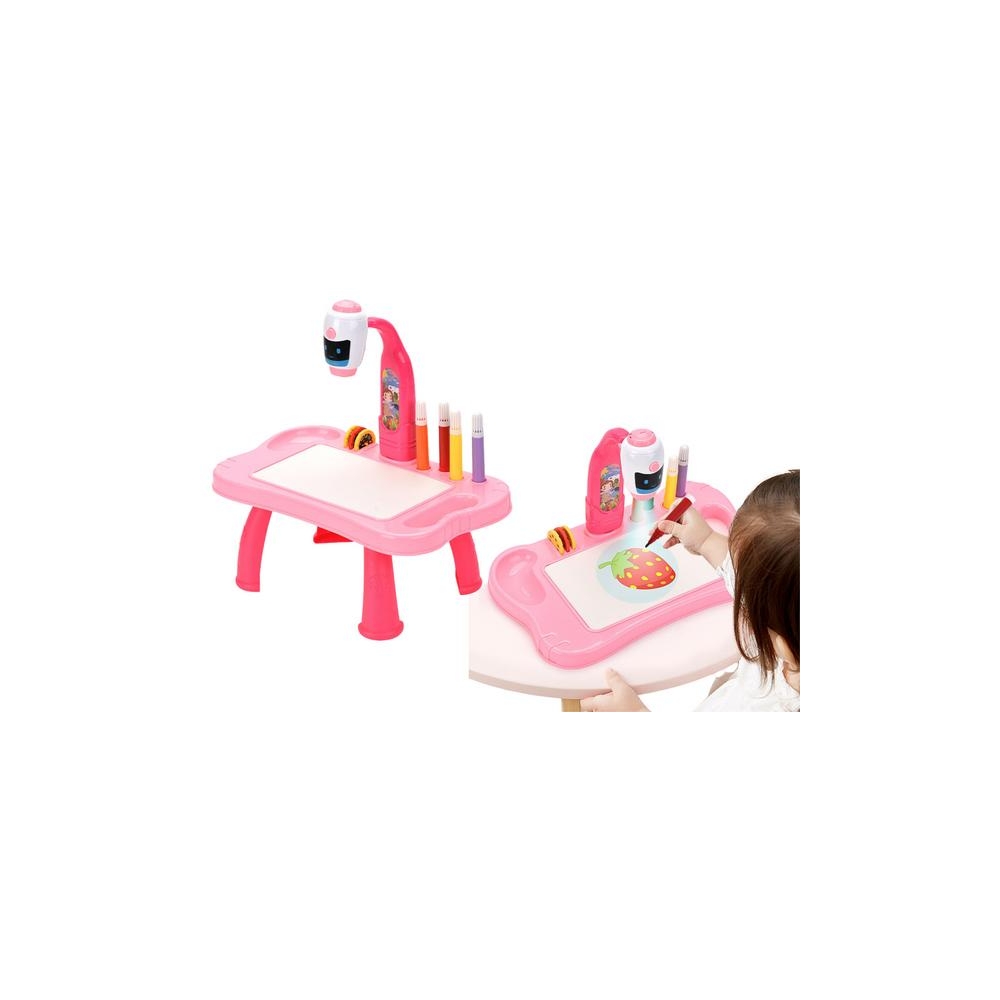 Mini projektorius roboto stalas 2in1 Priedai rožinis