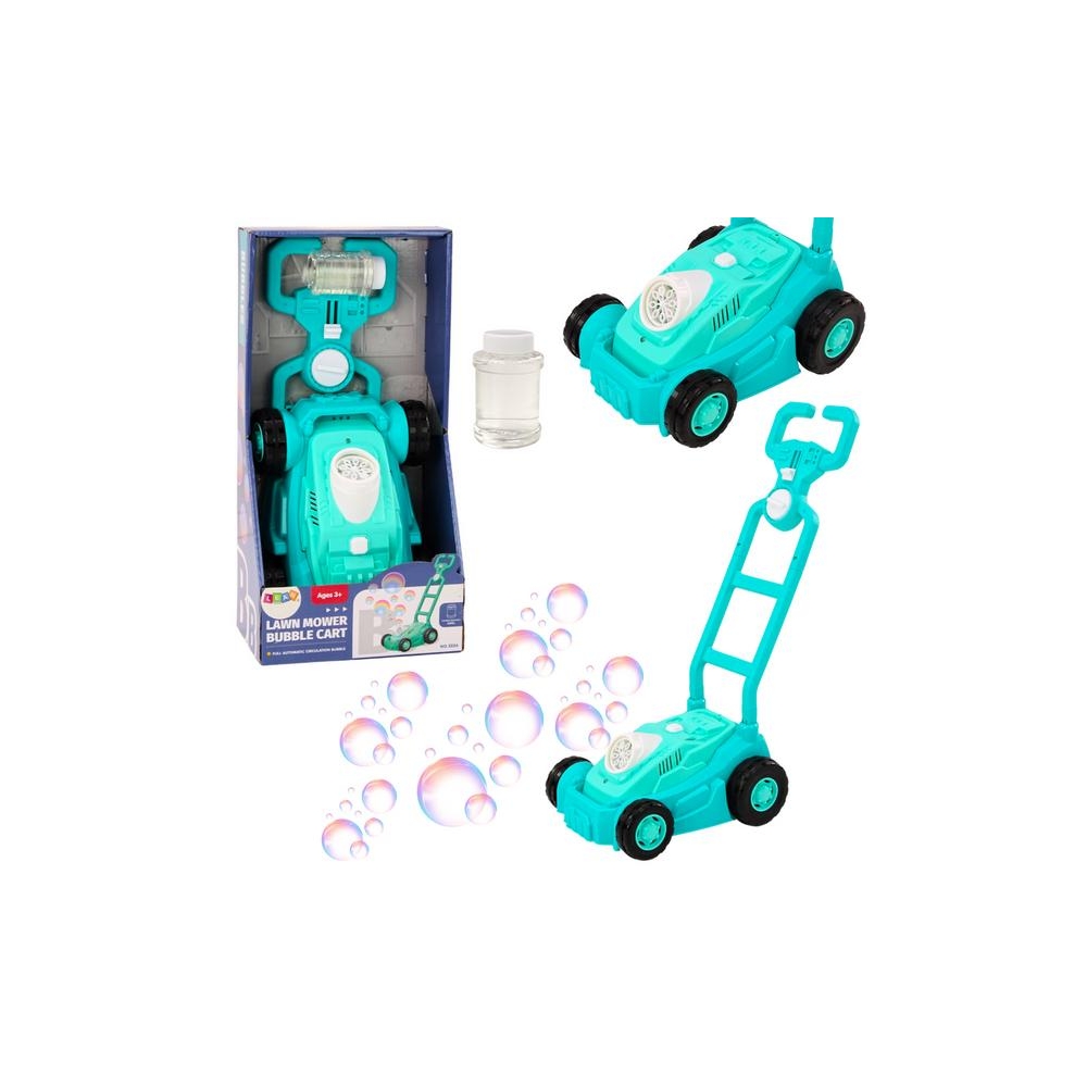 Bubble Machine Ride-on Lawn Mower with Handle Blue