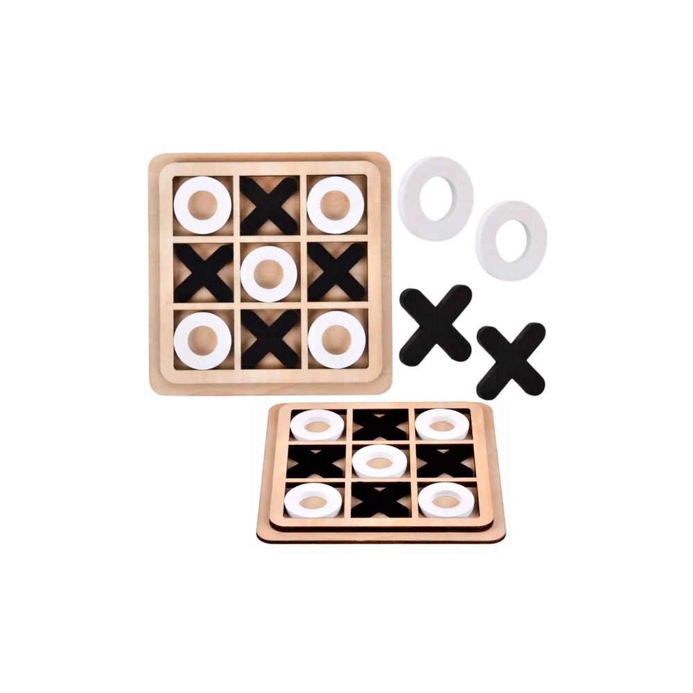 Tic Tac Toe žaidimas Strateginė logika Medinis