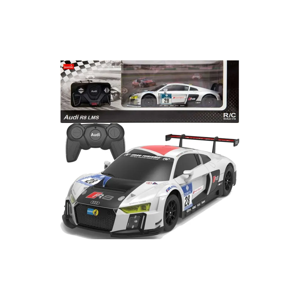 Nuotoliniu būdu valdomas sportinis automobilis R/C 1:24 AUDI R8 LMS, White