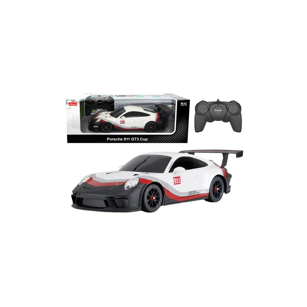 RC automobilis 1:18 Rastar Porsche 911 GT3 baltos ir pilkos spalvos
