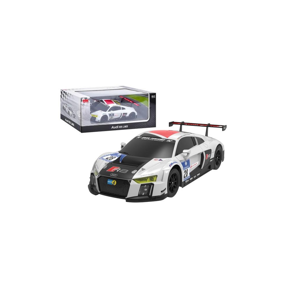 Nuotoliniu būdu valdomas sportinis automobilis R/C 1:24 AUDI R8 LMS, baltas/juodas