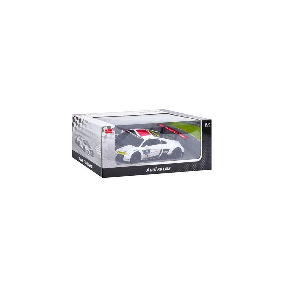 Nuotoliniu būdu valdomas sportinis automobilis R/C 1:24 AUDI R8 LMS, baltas/juodas