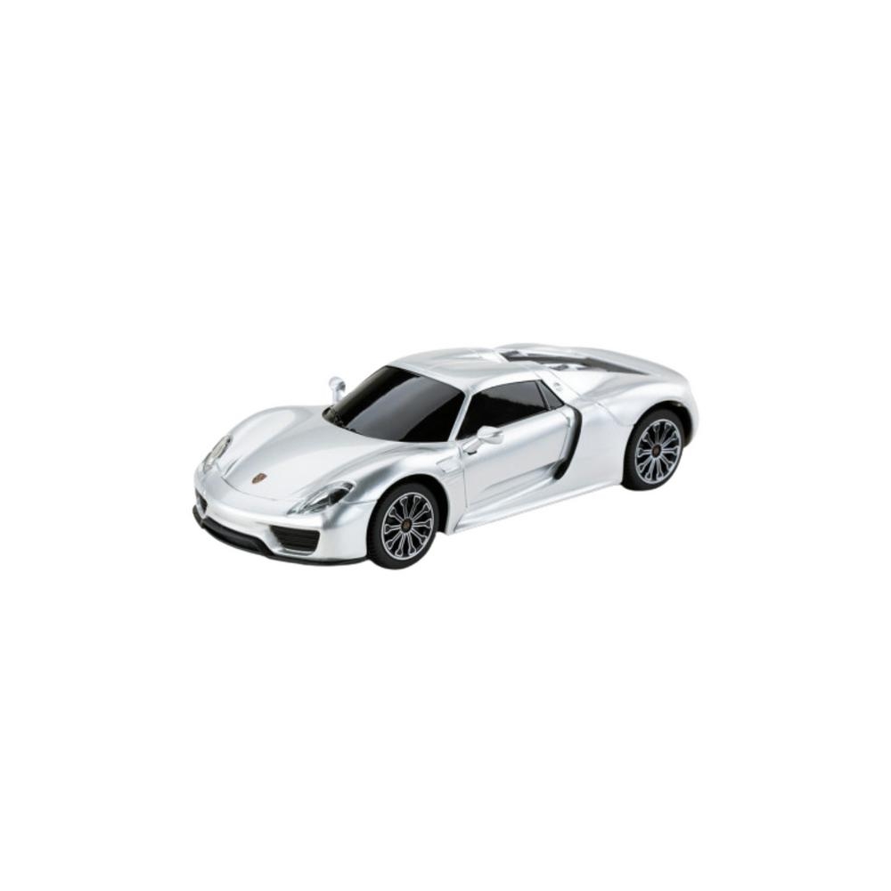 Nuotoliniu būdu valdomas 1:24 mastelio sportinis RC automobilis Porsche 918 Spyder, sidabro sp.