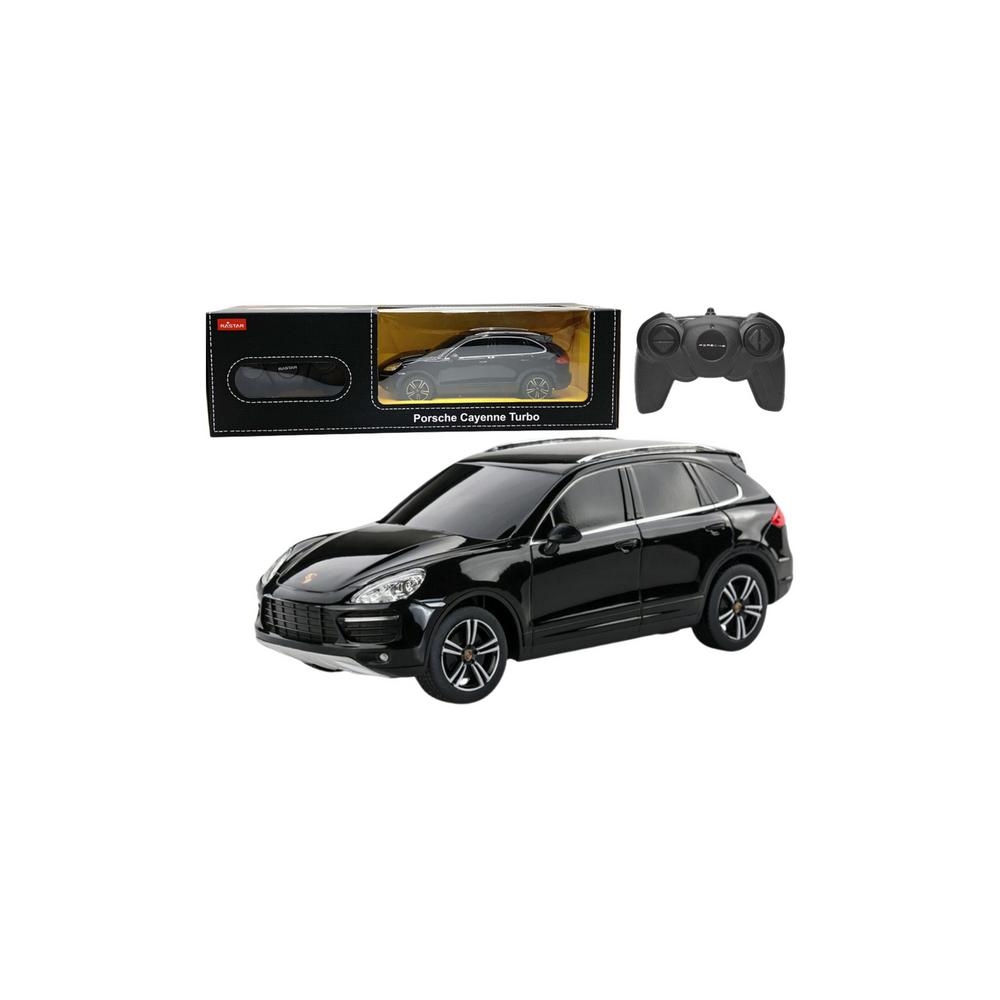 Nuotoliniu būdu valdomas Porsche Cayenne Turbo automobilis Rastar, juodos spalvos, 1:24-Žaislai, Auto ir transporto žaislai, Val