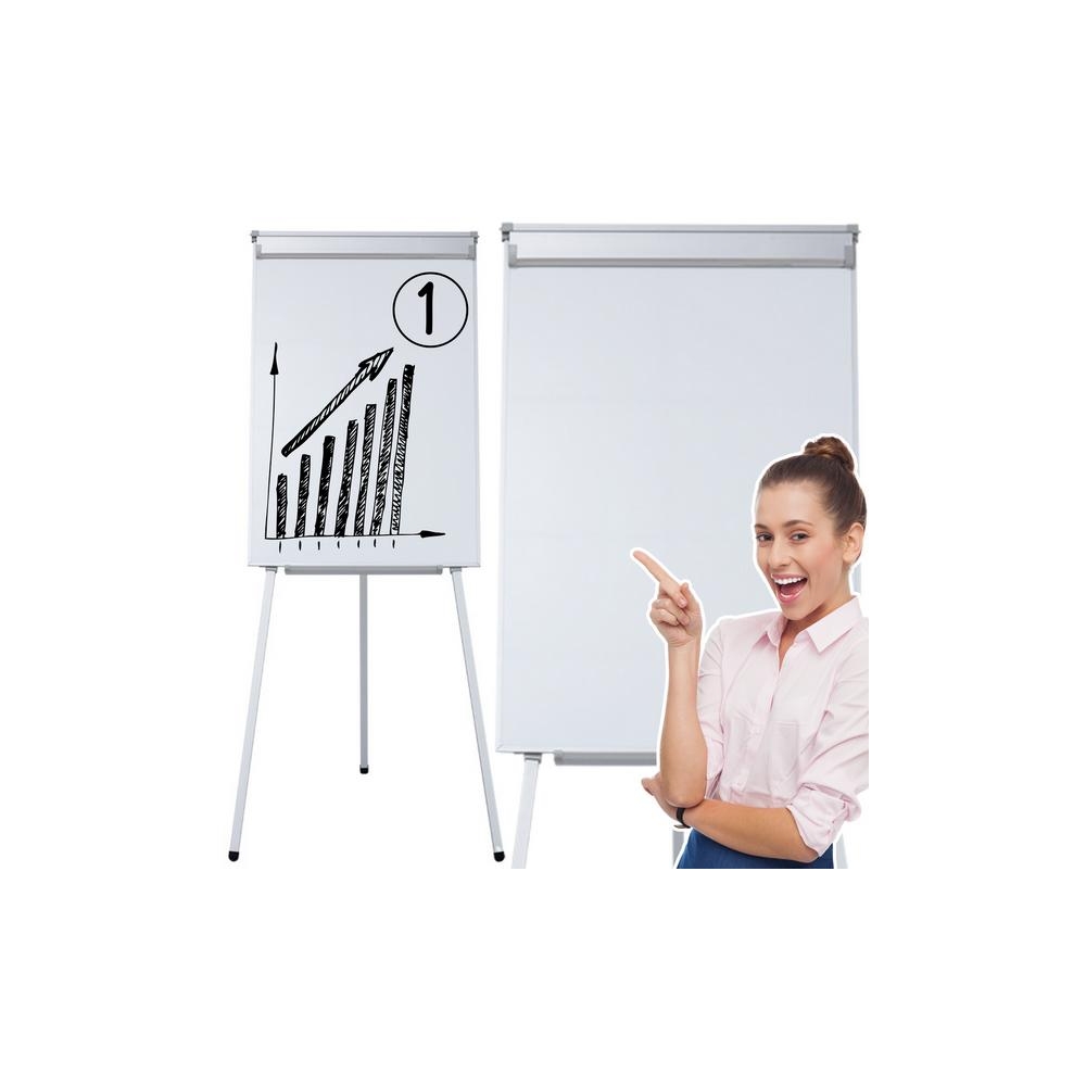 Universali magnetinė lenta Flipchart ant trikojo balta 70x100cm-Žaislai, Lavinamieji žaislai, Molbertai, piešimo lentos-e-vaikas