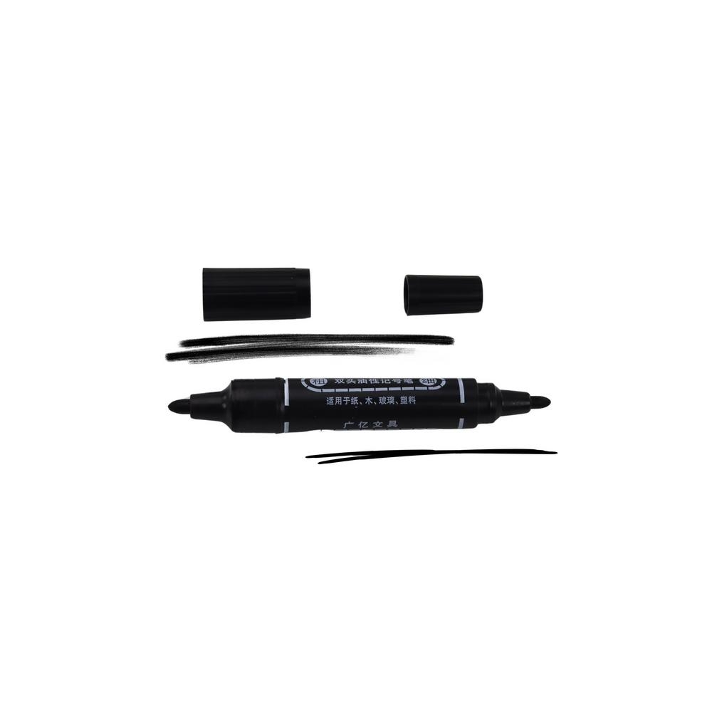 Double-Sided Waterproof Marker Set Black 10pcs.