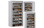 8-Tier Shoe Rack Organizer Wardrobe Gray