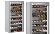 8-Tier Shoe Rack Organizer Wardrobe Gray