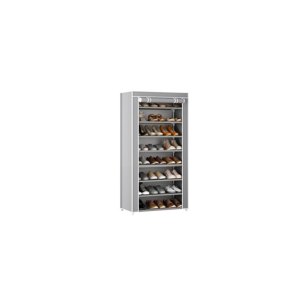 8-Tier Shoe Rack Organizer Wardrobe Gray