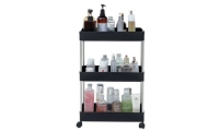 Mobile Shelf 3 Shelves - Black on Wheels