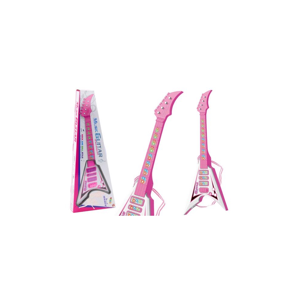 Electric Guitar For Kids Lights Melodies Pink
