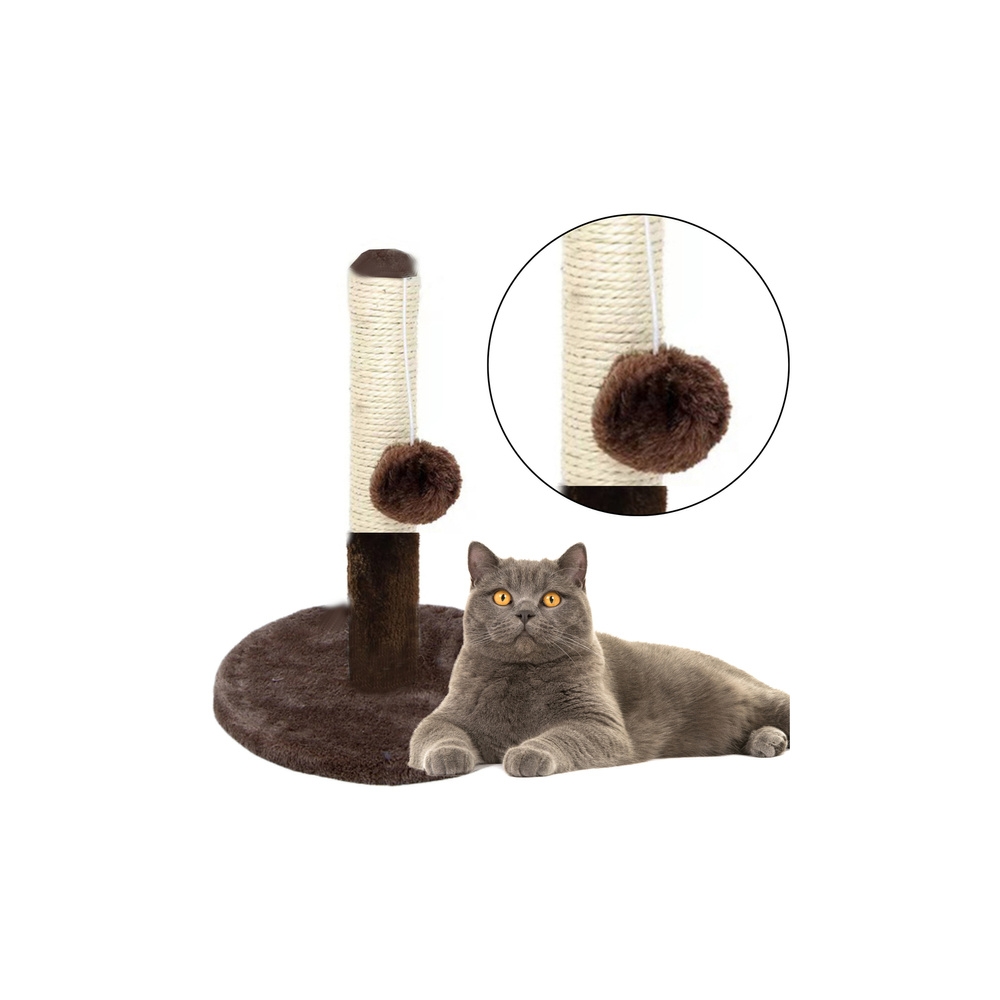 Cat Scratcher Scratching Post Tower Dark Brown 40 cm x 30 cm