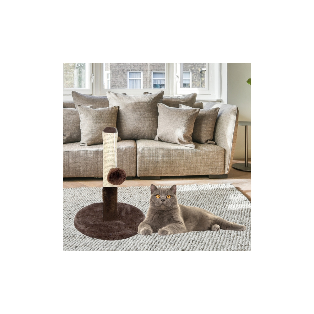 Cat Scratcher Scratching Post Tower Dark Brown 40 cm x 30 cm