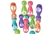 Bowling Set Smiley Balls Colored 10pcs